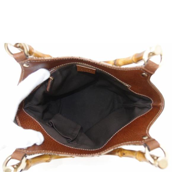 Gucci Canvas Tote Bamboo Brown GG - Picture 5 of 6